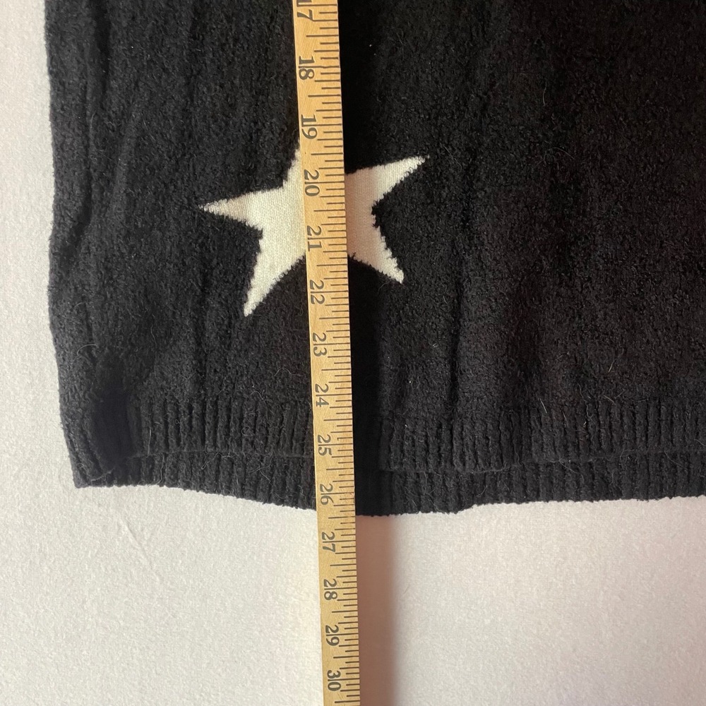 Rachel Zoe Womens XL Black White Star Print Turtleneck Knit Sweater‎ Pullover - Picture 9 of 10